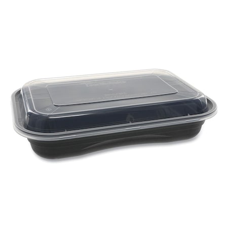 Pactiv 27 oz Microwaveable Container, Black & Clear PCTNV2GRT2786B